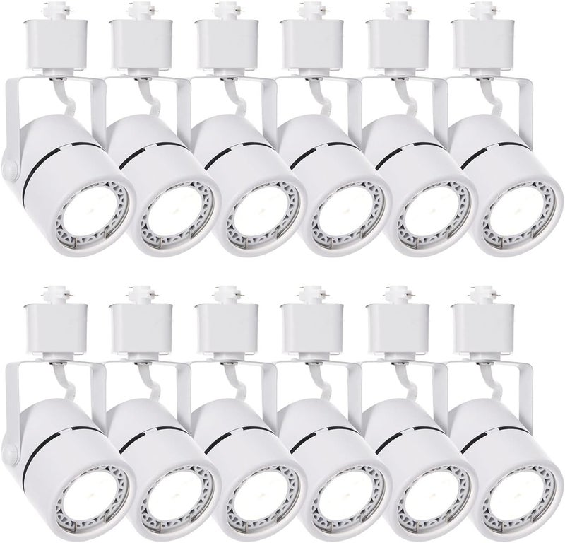 INTWELL 12 Pack LED Track Light Heads,7W H Type Track Lighting Heads for Ceiling Spotlight Wall Art Exhibition Lighting,Kitchen,Accent Task 4000K Neutral White 36°Angle Track (White) - Image 1